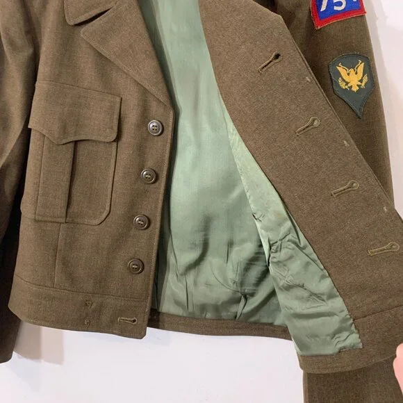1950s Era U.S. Army Uniform Set: Ike Jacket, Pants + Hat 38R Wool Olive Green - Picture 7 of 16